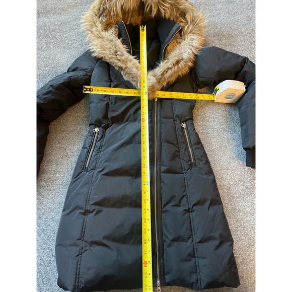 $1800 Mackage Trish Black Hooded Kay Down Parka Coat Jacket W Fur Collar Sz XXS - Picture 10 of 16